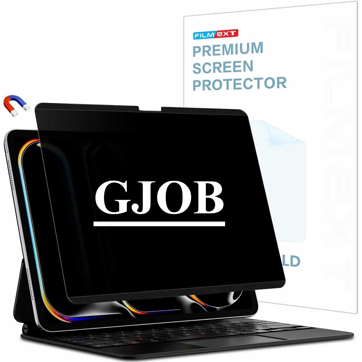 GJOB Apple iPad Pro M5 2025 13 inç ile Uyumlu Hayalet Ekran Koruyucu Mavi Işık Filtresi Manyetik